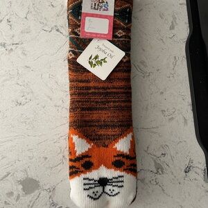 Muk Luks faux shearling slipper socks